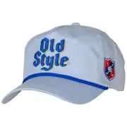 Old Style Roped Brim Adjustable Snapback Hat Blue