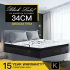 KINGSTON Bed Mattress King 9-Zone Pocket Spring Firm Foam Euro Top 34cm
