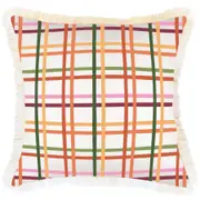 Cushion Cover-Coastal Fringe-Colour Mesh White-45cm x 45cm