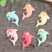 25 Mixed Color Flatback Resin Cute Dolphin Cabochons 27X18mm Flatback Charm
