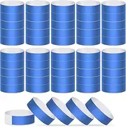 500 Pieces Paper Wristband, BetterJonny Disposable Wrist Straps Identification Wristbands Blue Admission Bands Waterproof Paper Bracelets Wristbands for Events Party Bar