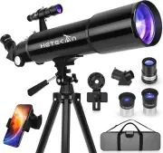 Telescope, Telescopes for Adults Astronomy, 80Mm Aperture High Powered Refractor