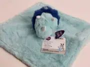 NWT Parents Choice Blue Triceratops Dinosaur Satin Plush Baby Security Blanket