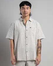 [Rip Curl] Rip Curl Men's Classic Surf Check Short Sleeve Shirt in Bone Size 2XL 2XL Bone