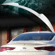 W-POWER PEARL WHITE V-STYLE REAR TRUNK SPOILER WING FOR 17-22 INFINITI Q60 COUPE
