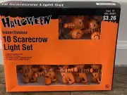 Halloween Scarecrow Miniature Light Set, NEW IN BOX, NOS Blow Mold Scarecrows