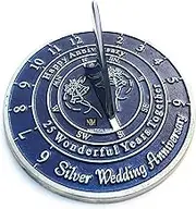 NauticalMart Silver Wedding & Anniversary Sundial Gift