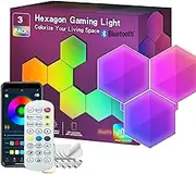 UanTii Smart Hexagonal Lamp,Bluetooth RGBIC LED Panel Light Smart Night Light Gaming Light with Bluetooth App Control (3)