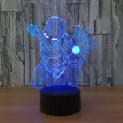 IRON MAN Marvel AVENGERS SUPER HERO 3D Acrylic Bedroom Night Light Table Lamp