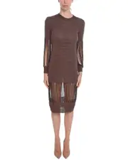 Bottega Veneta Metallic Viscose-Knit Midi Dress