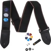 ERINGOGO 1 Set Guitar Strap Kit Durable Strap with Ends Picks Locks present for Guitar Players Easy to Carry and Install