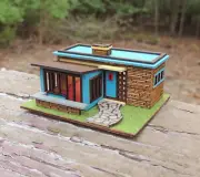 1:144 Scale MCM Dollhouse KIT- 1/144 Micro Dollhouse DIY-Mid Century