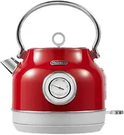 Retro Red Electric Water Kettle, 304 Stainless Steel Food Grade With Dial Thermometer, Fast Boil 1.7 L/1800W
