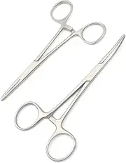 AAProTools New 2pc Fishing Set 7" Straight + Curved Hemostat Forceps Locking Clamps