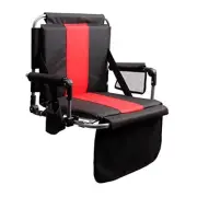 Folding Stadium Seat Bleacher Chair with Cup Holder, Mesh Bag and Hide Hooks,