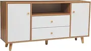 Foret 120cm TV Cabinet Stand 2 Drawers Shelf Entertainment Unit Wooden Storage