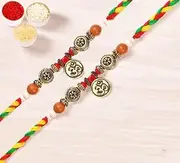 Ghasitaram Gifts Rakhi for Brother Rakhis Online - Set of 2-6571 Om Rakhis