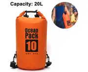 Floating Waterproof Dry Bag 10L/20L, Roll Top Dry Sack - Orange