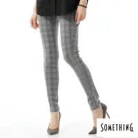 在飛比找momo購物網優惠-【SOMETHING】女裝 窄直筒 LADIVA合身色褲(銀
