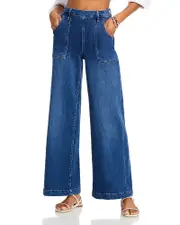 Frame Francoise High Rise Wide Leg Jeans in Crossings