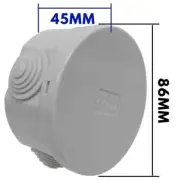 2 Round PVC Weatherproof IP44 Electrical Enclosure Adaptable Junction Box 80mm