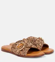 [Clergerie] Clergerie Irme raffia slides AU 8 brown