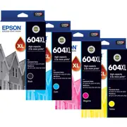 Epson 604XL Ink Cartridge Set Black/Cyan/Magenta/Yellow High Yield