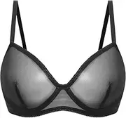 [winying] Women Metallic Shiny Corset See Through Plain Color Round-up Wireless Spaghetti Straps Bra Top