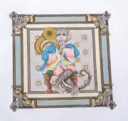 Needlepoint Hand Painted Canvas Melissa Shirley "Monkey playing a Horn" New