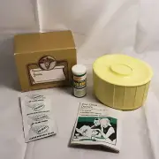 Vintage Denture Cleaning Box Case Container Yellow Polident Tablets Powder Props