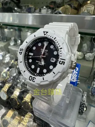 【金台鐘錶】CASIO 卡西歐 潛水風格為概念的(女錶 兒童錶) 日期顯示窗 黑白配色面盤 LRW-200H-1E
