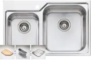 Oliveri Nu-petite 1 & 3/4 Double Right Hand Bowl Inset Sink NP616