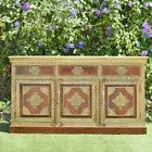 Antique Brass Indian Sideboard Cabinet Moroccan Buffet Storage Statement Piece