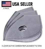 Active Carbon 6 Layer Protective Mask Filters 3 Pack of replaceable filters