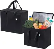 2 Pack Insulated Reusable Grocery Bag Food Delivery Bag Durable