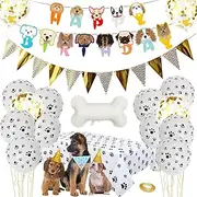 YBAONAN Dog Birthday Party Supplies,Contains Birthday Hats, Scarves,Bow Ties,Birthday Flags,Balloons,Birthday Boy Bandana for Medium and Large Dog Party Decorations