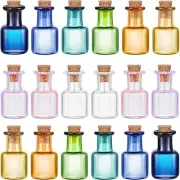 18 Pieces Colored Tiny Spell Jars Glass Mini Potion Bottles with Cork Stoppers