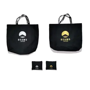 BEAMS 日系尼龍 logo標可折疊少女網紅款環保收納手挽托特購物袋