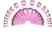 [TBOSEN] 36PCS Acrylic Stretching Kit Plugs Expander Tapers Raised Top Body Piercing Set 14G-00G