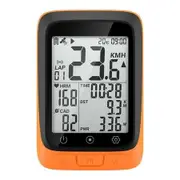 Bike Computer GPS Wireless ANT+ Cycling Computer GPS with Bluetooth with Speedometer with Auto Backlight IP67-Orange