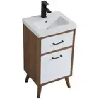 Elegant Decor Boise 18" Wood Single Bathroom Vanity in Matte White/Brown