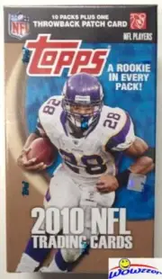 2010 Topps Football Factory Sealed Blaster Box+THROWBACK PATCH RELIC ! Loaded !