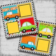 Beep Beep - 2 Premade Scrapbook Pages - EZ Layout 5568