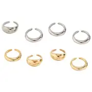 8 Pieces Elegant Rings Adjustable Rings Wedding Rings Geometric Dating Rings