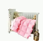 RoseFeather Toddler/Travel/Crib Goose Down Comforter Duvet/Blanket Multifunctional,100% ORGANIC Cotton HYPOALLERGENIC & WASHABLE Unisex kids,ALL SEASON,Pink 35x44