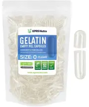 500 Empty Size #0 Clear Kosher Gelatin Capsules Pills USA Made FRESH Gelcaps!