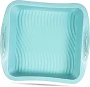 NOLITOY Silicone Square Cake Tin Pizza Baking Sheet for Oven Non-Stick Baking Pan Square Cake Pan Reusable