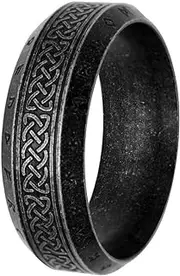 [Nanafast] Viking Ring for Men, Celtic Knot Rings for Men Women, Stainless Steel Celtic Ring, Retro Norse Runes Band Ring Jewelry for Men Women