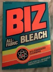 Vintage Biz All-Fabric Bleach Laundry Detergent Size 45oz Soap Box UNOPENED