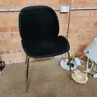 Keys Roas TEMPLE & WEBSTER Black Velvet Dining Chair Gold Legs